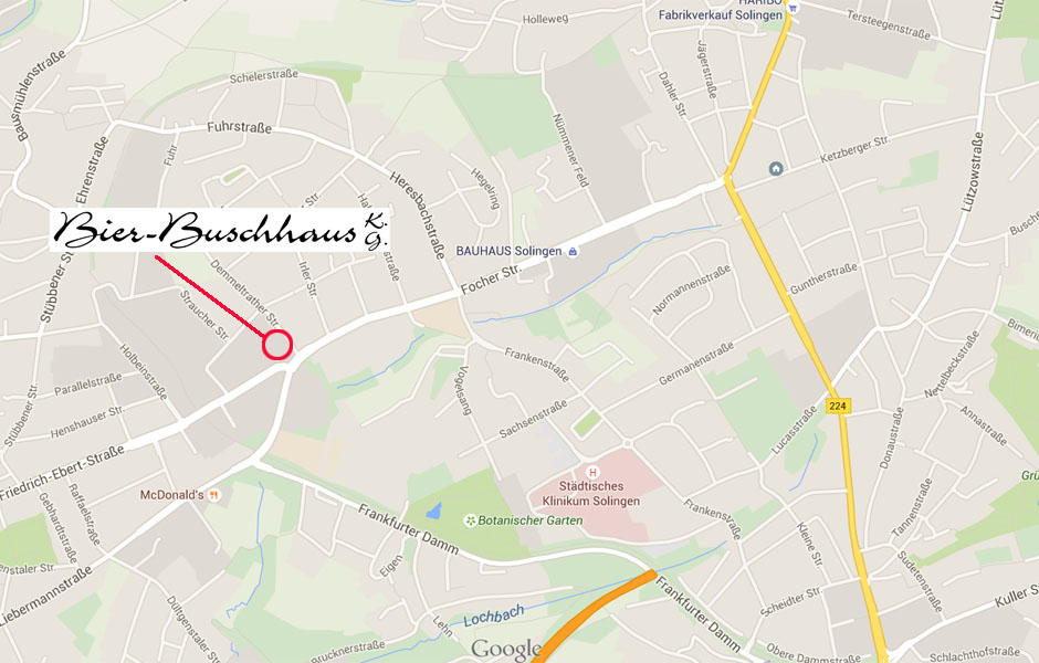 Karte Solingen, bitte klicken zum Routenplaner